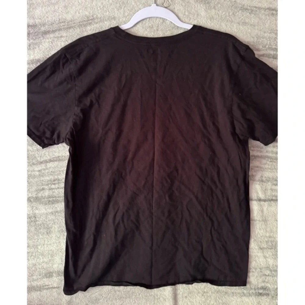 WuTang Clan Wuwear Mens Black Graphic Flag Logo Tshirt Large Short Sleeve Cotton